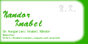 nandor knabel business card